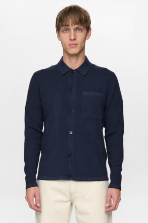 vest rib gebreid donkerblauw