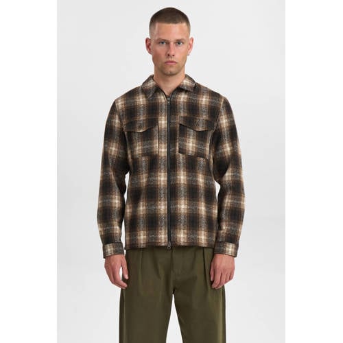 Anerkjendt geruite overshirt bruin afbeelding