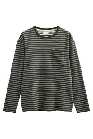 gestreepte longsleeve donkergroen