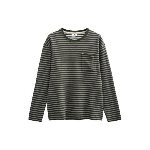 Anerkjendt gestreepte longsleeve donkergroen afbeelding