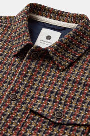 thumbnail: Roodbruine heren Anerkjendt overshirt bruin van wol met lange mouwen, klassieke kraag en knoopsluiting