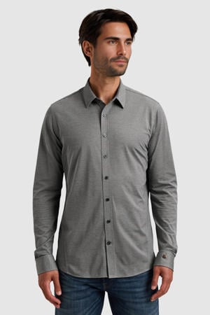 regular casual overhemd grijsblauw