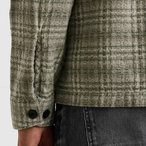 Cast Iron geruite overshirt grijsgroen afbeelding