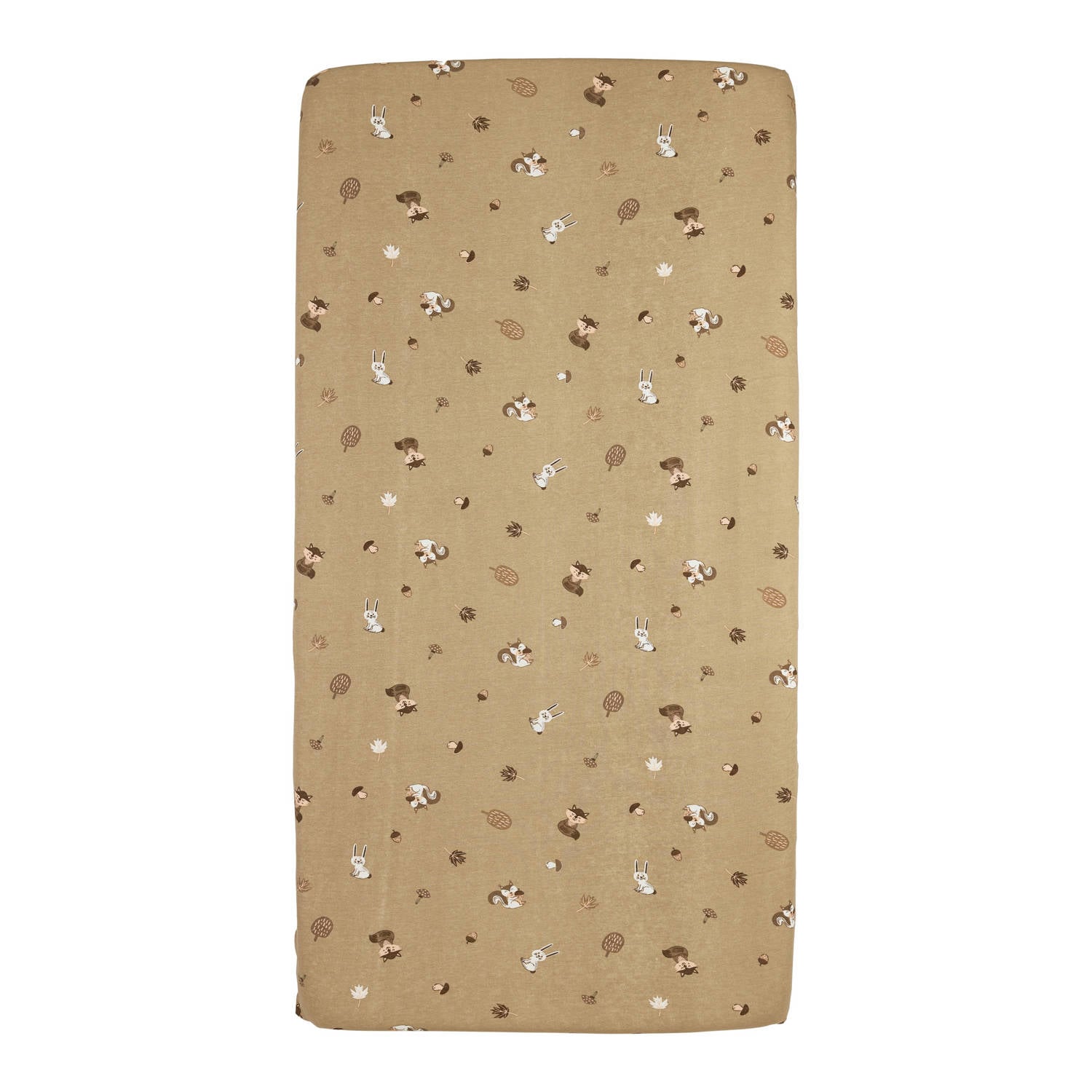 Meyco ledikant hoeslaken Forest Animals sand