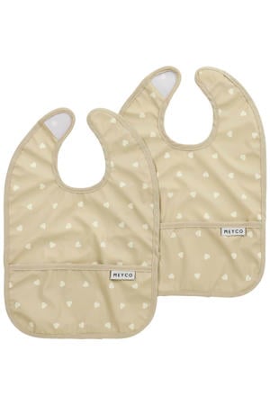waterdichte slab met opvangbakje Sweet Heart - beige/zwart (set van 2)