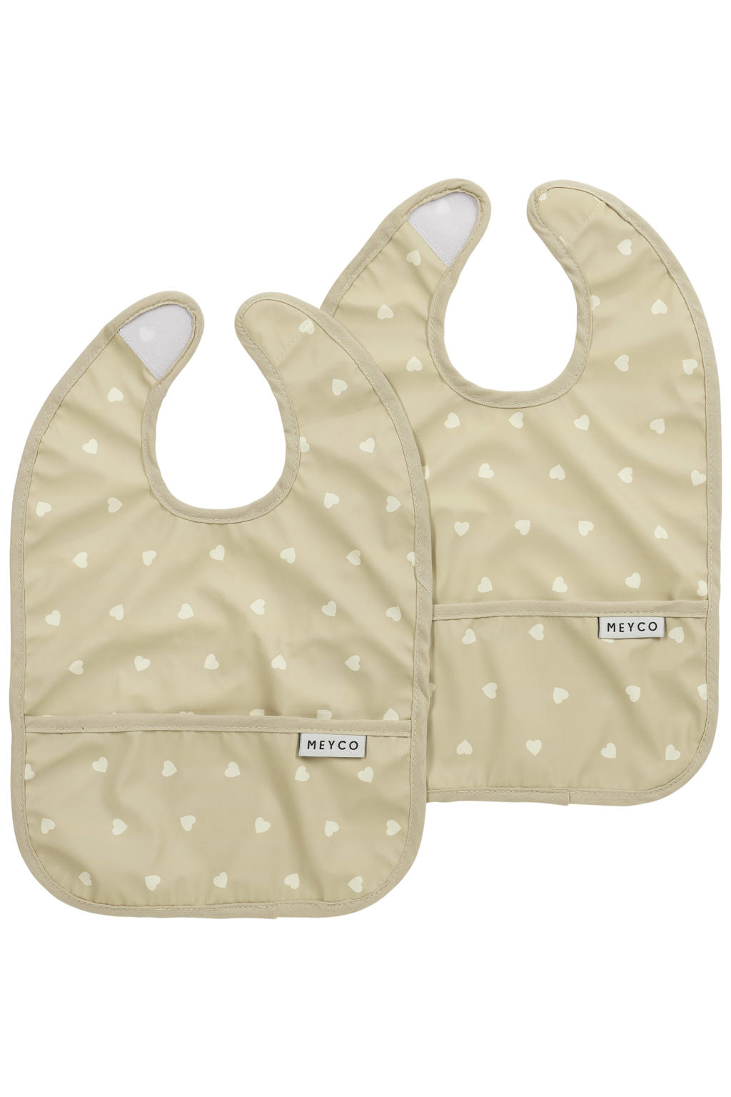Meyco waterdichte slab met opvangbakje Sweet Heart - beige/zwart (set van 2)