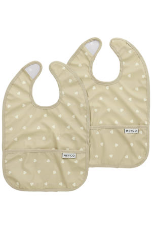 waterdichte slab met opvangbakje Sweet Heart - beige/zwart (set van 2)