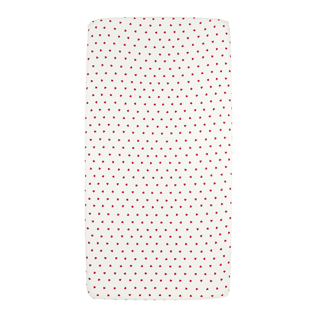 Meyco junior bed hoeslaken Sweet Heart white/red