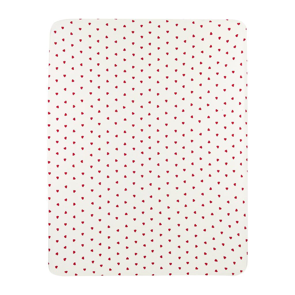 Meyco boxmatras hoeslaken Sweet Heart wit/rood