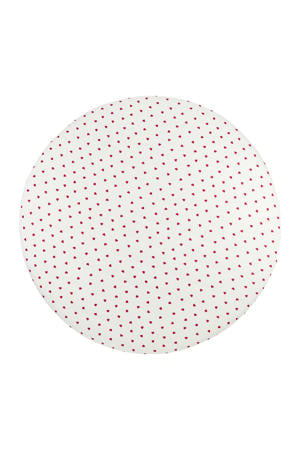 rond boxmatras hoeslaken Sweet Heart wit/rood