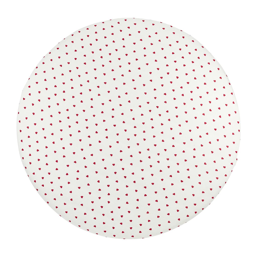 Meyco rond boxmatras hoeslaken Sweet Heart wit/rood