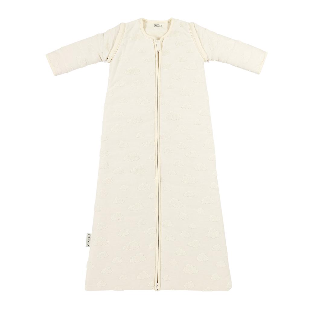 Meyco gevoerde winter baby slaapzak met afristbare mouwen Clouds - natural
