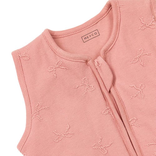 Meyco gevoerde winter slaapoverall jumper Bow roze afbeelding