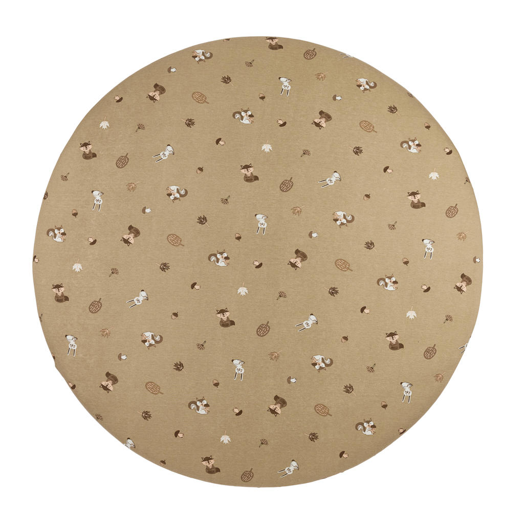 Meyco boxmatras hoeslaken Forest Animals sand