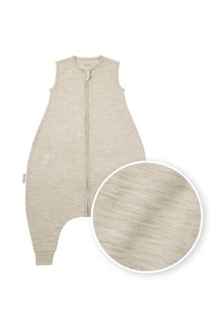 merinowollen slaapoverall jumper sand melange