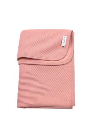 Jacquard flanel wiegdeken rose