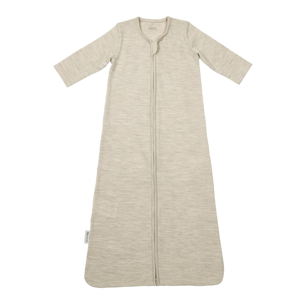 Meyco baby slaapzak met merinowol sand melange