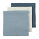 Meyco pre-washed hydrofiele doek - natural/jeans blue/indigo (set van 3)