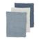 Meyco pre-washed hydrofiel washandje - natural/jeans blue/indigo (set van 3)