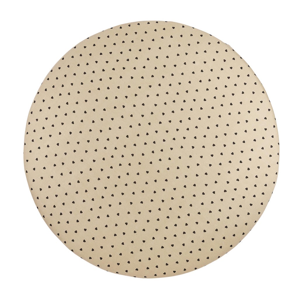 Meyco boxmatras hoeslaken Sweet Heart soft sand/black