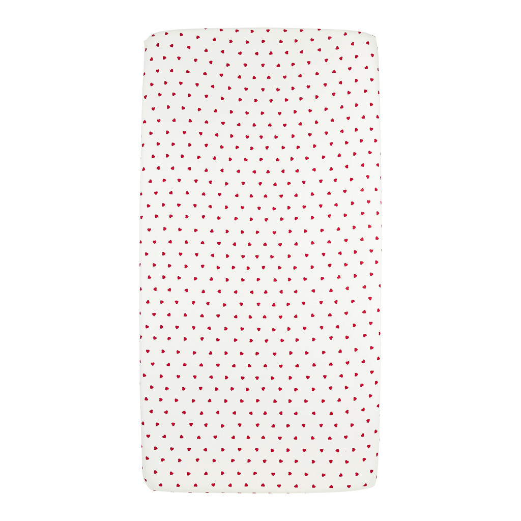 Meyco hoeslaken co-sleeper Sweet Heart rood/wit
