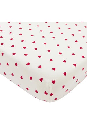 hoeslaken co-sleeper Sweet Heart rood/wit