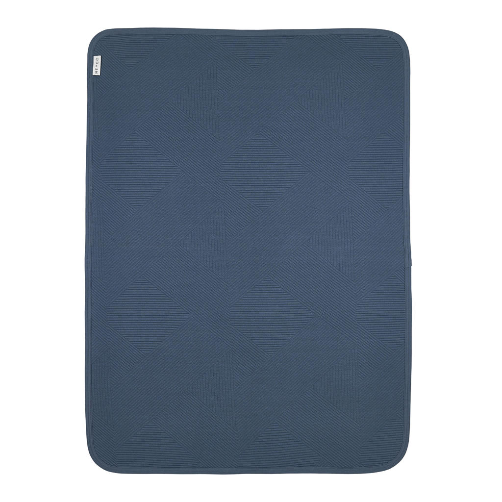 Meyco ledikant deken Jacquard donkerblauw