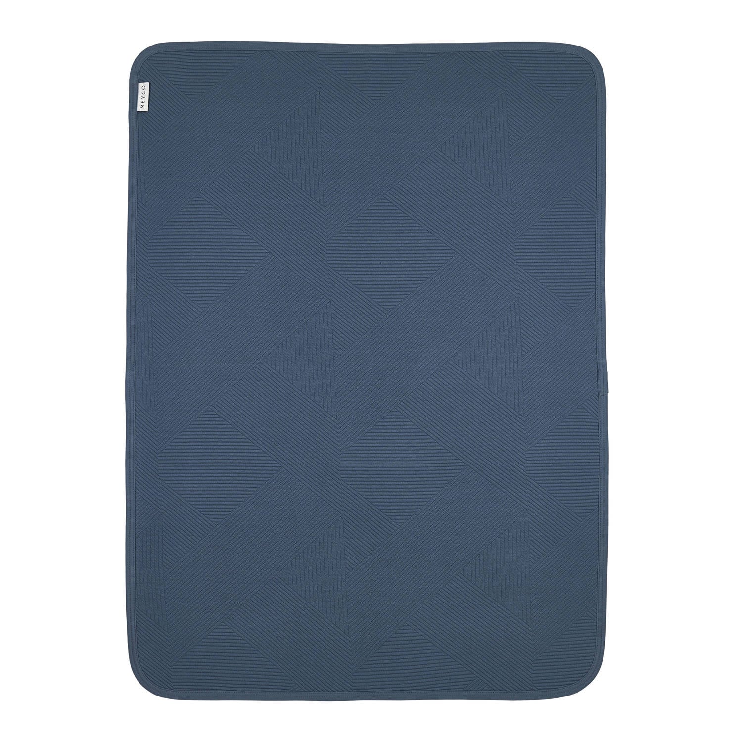 Meyco ledikant deken Jacquard donkerblauw