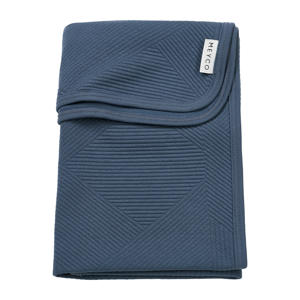 ledikant deken Jacquard donkerblauw
