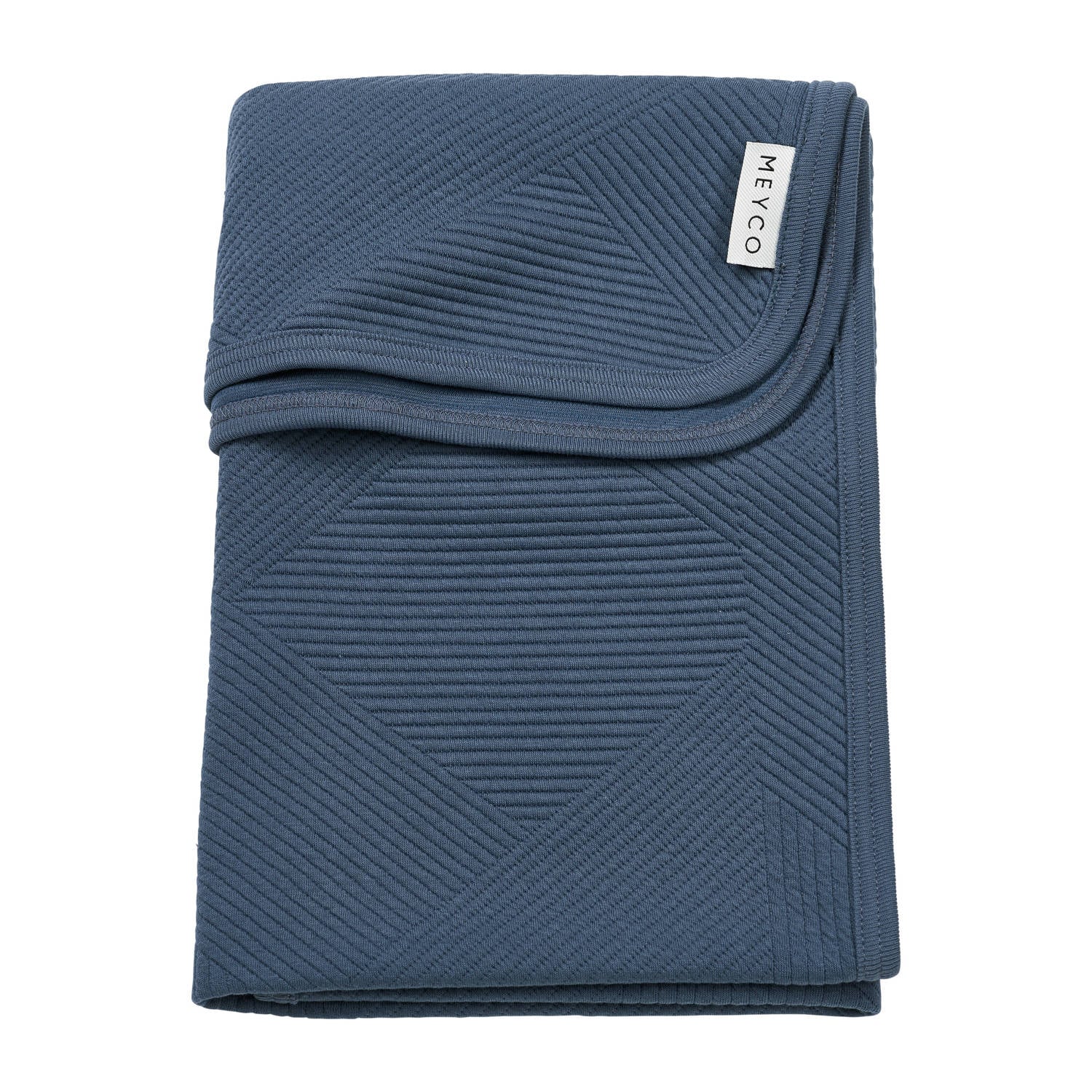 Meyco ledikant deken Jacquard donkerblauw