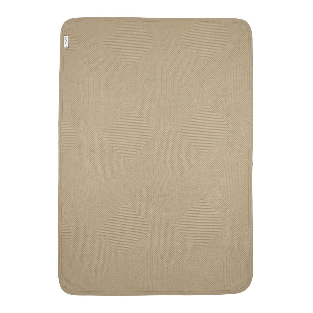 Meyco wiegdeken Jacquard van flanel taupe