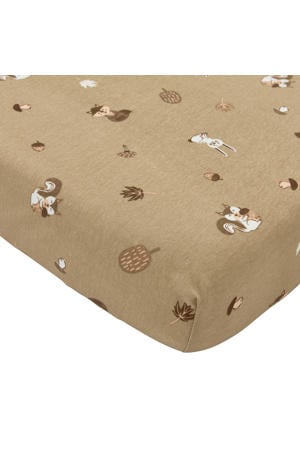 wieg hoeslaken Forest Animals beige