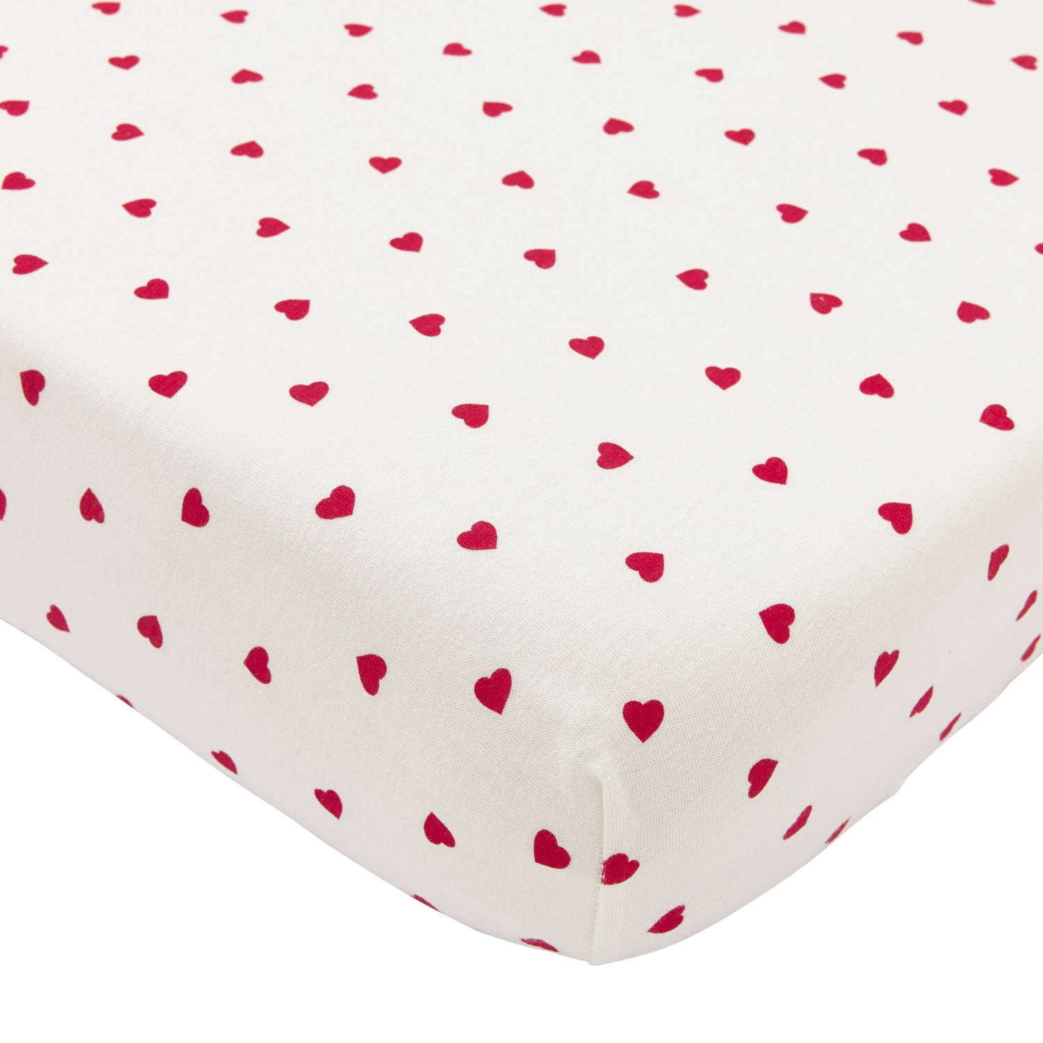 Meyco ledikant hoeslaken Sweet Heart white red