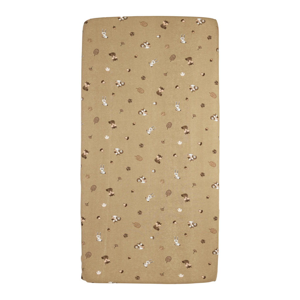 Meyco hoeslaken junior bed Forest Animals sand