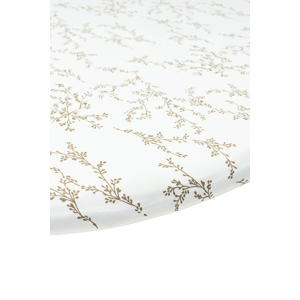 rond boxmatras hoeslaken Branches wit/beige