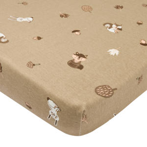 boxmatras hoeslaken Forest Animals beige