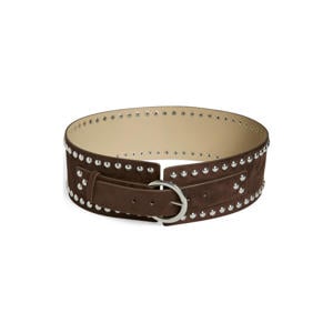 tailleriem PCOLINA met studs donkerbruin