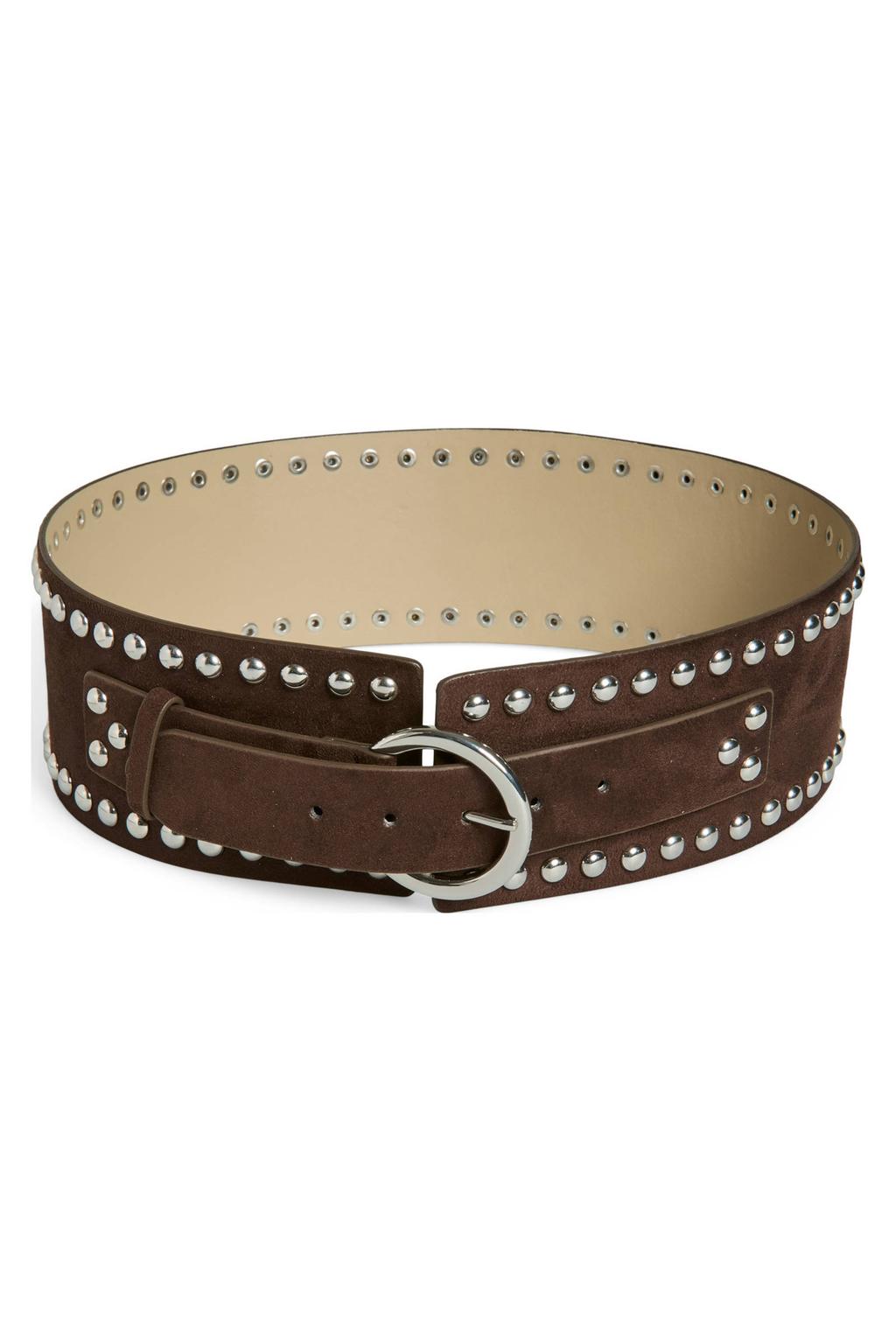 PIECES tailleriem PCOLINA met studs donkerbruin