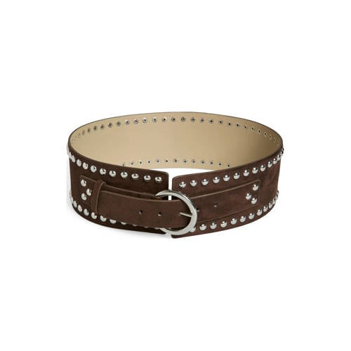 PIECES tailleriem PCOLINA met studs donkerbruin afbeelding
