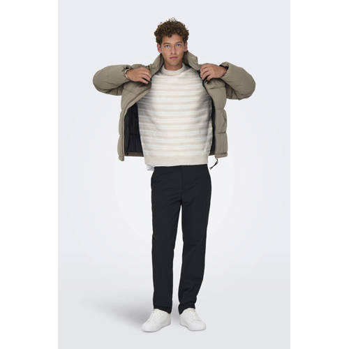 ONLY & SONS gewatteerde jas taupe afbeelding