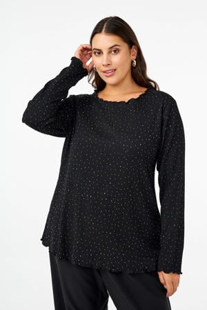 glitter top zwart