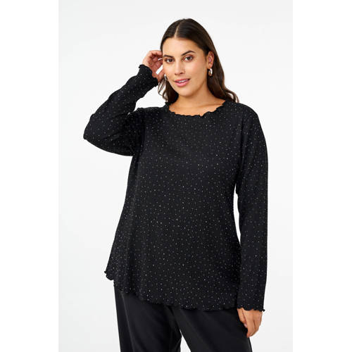 Zizzi glitter top zwart afbeelding