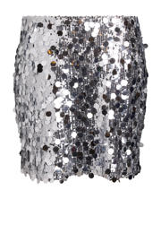 thumbnail: Zizzi korte rok met pailletten zilver