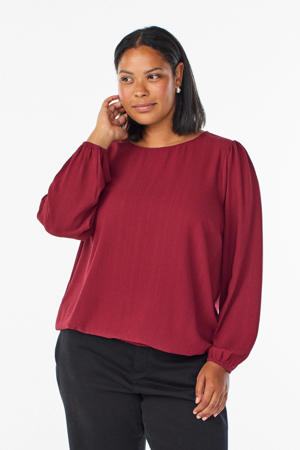 blousetop donkerrood met lurex