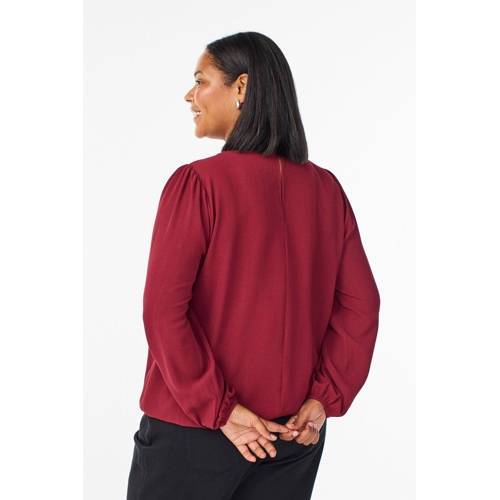 Zizzi blousetop donkerrood met lurex afbeelding
