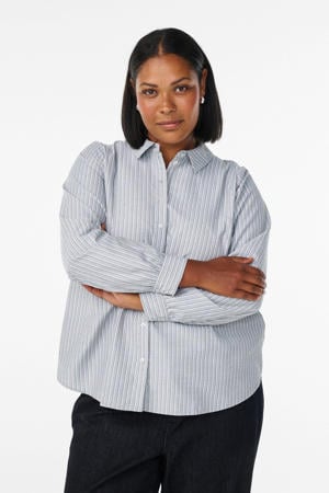 gestreepte blouse grijsblauw