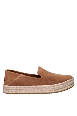 suède espadrilles cognac