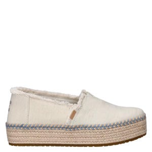 espadrilles plateauzool beige wit