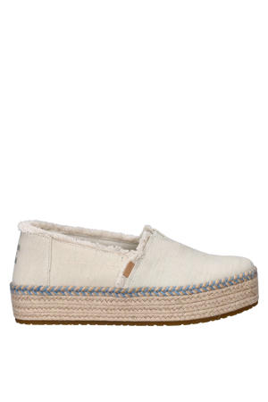 espadrilles plateauzool beige wit