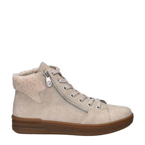 gevoerde veterboots beige